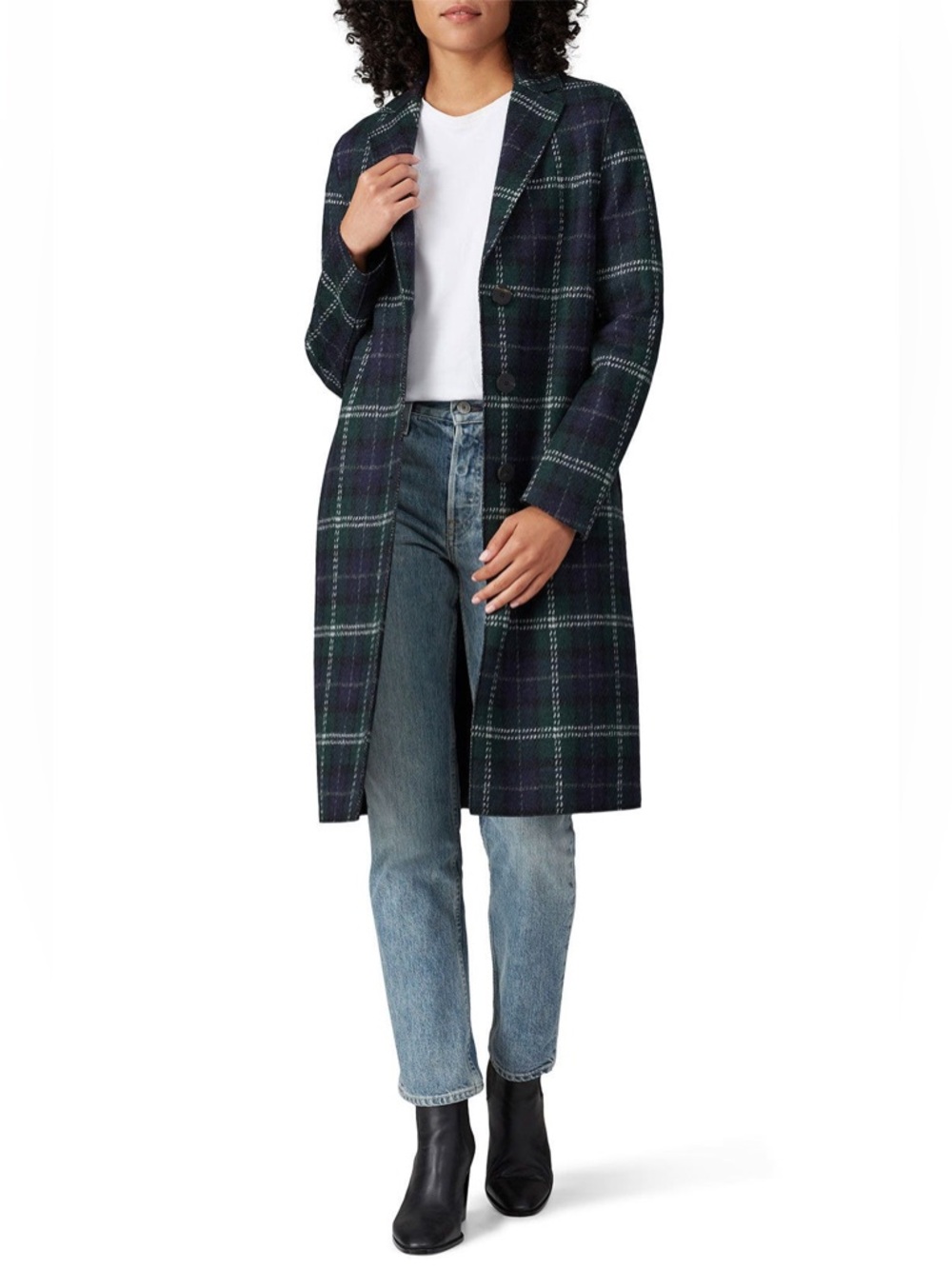 Harris Wharf London Tartan Wool Overcoat